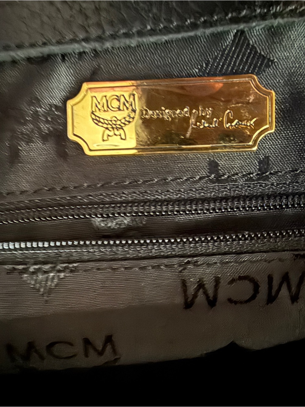 MCM Vintage Black Leather Backpack with Gold Logo Hardware - Picture 10 of 11